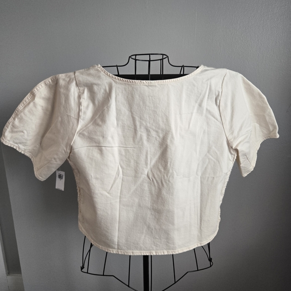 NWT Old Navy Women's Cream Denim Square Neck Top 2X - Picture 7 of 9